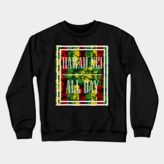 Hawai'i Kanaka Maoli Floral Flag by Hawaii Nei All Day Crewneck Sweatshirt by hawaiineiallday